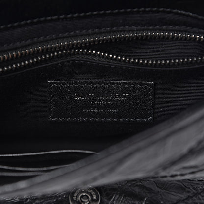 Saint Laurent Crinkled Calfskin Matelasse Monogram Niki Chain Wallet Black 6 of 9