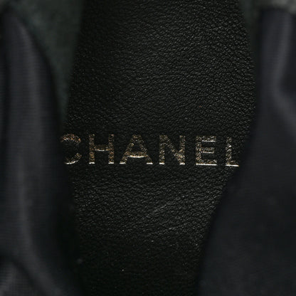Chanel Calfskin Patent Cap Toe Pearl High Boots 38.5 Black 8 of 9
