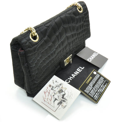 Chanel Satin Croc 2.55 Reissue Flap Black 3 of 11