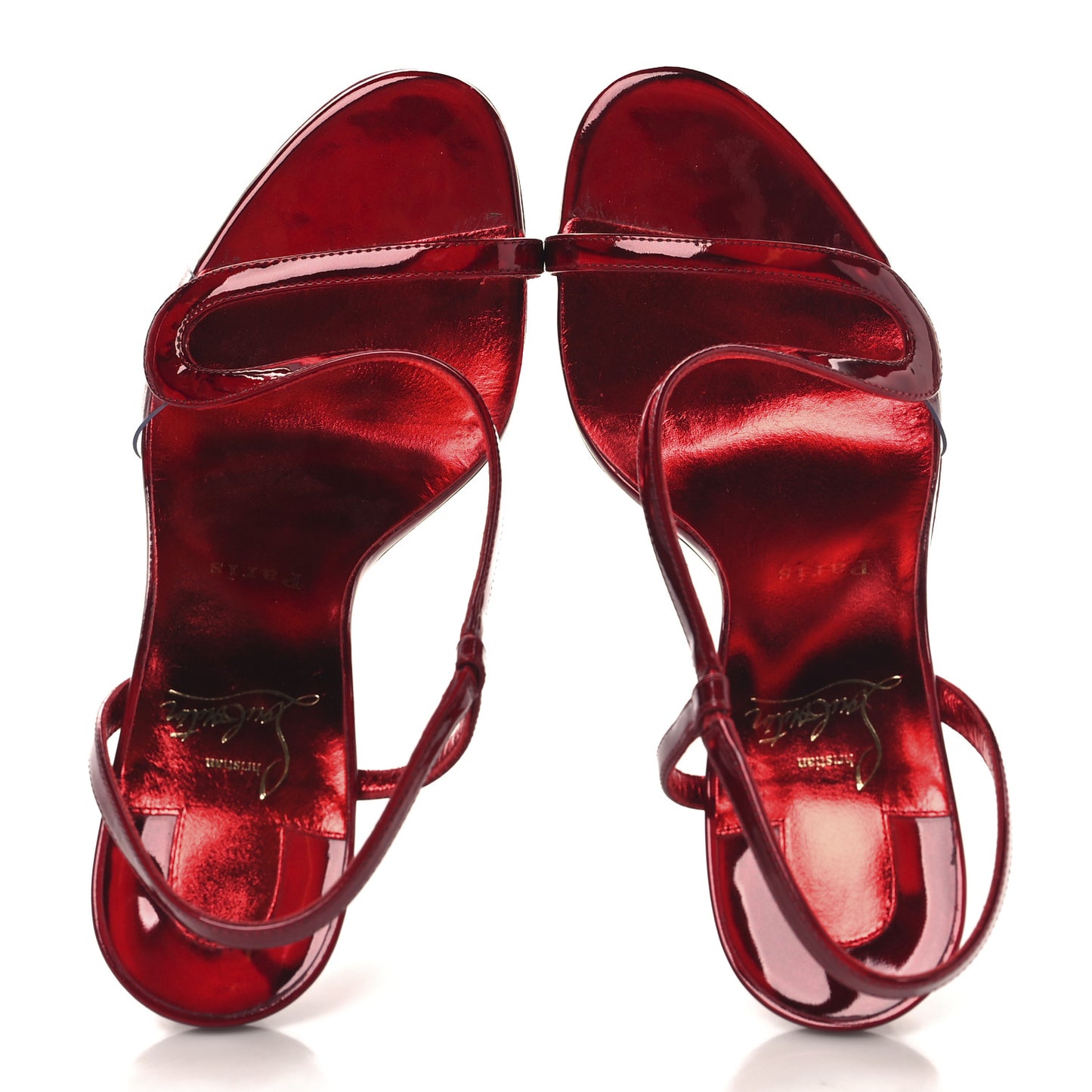 Metallic Patent Rosalie 100 Sandals 38 Loubi