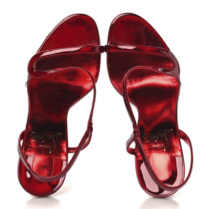 Christian Louboutin Metallic Patent Rosalie 100 Sandals 38 Loubi 2 of 9