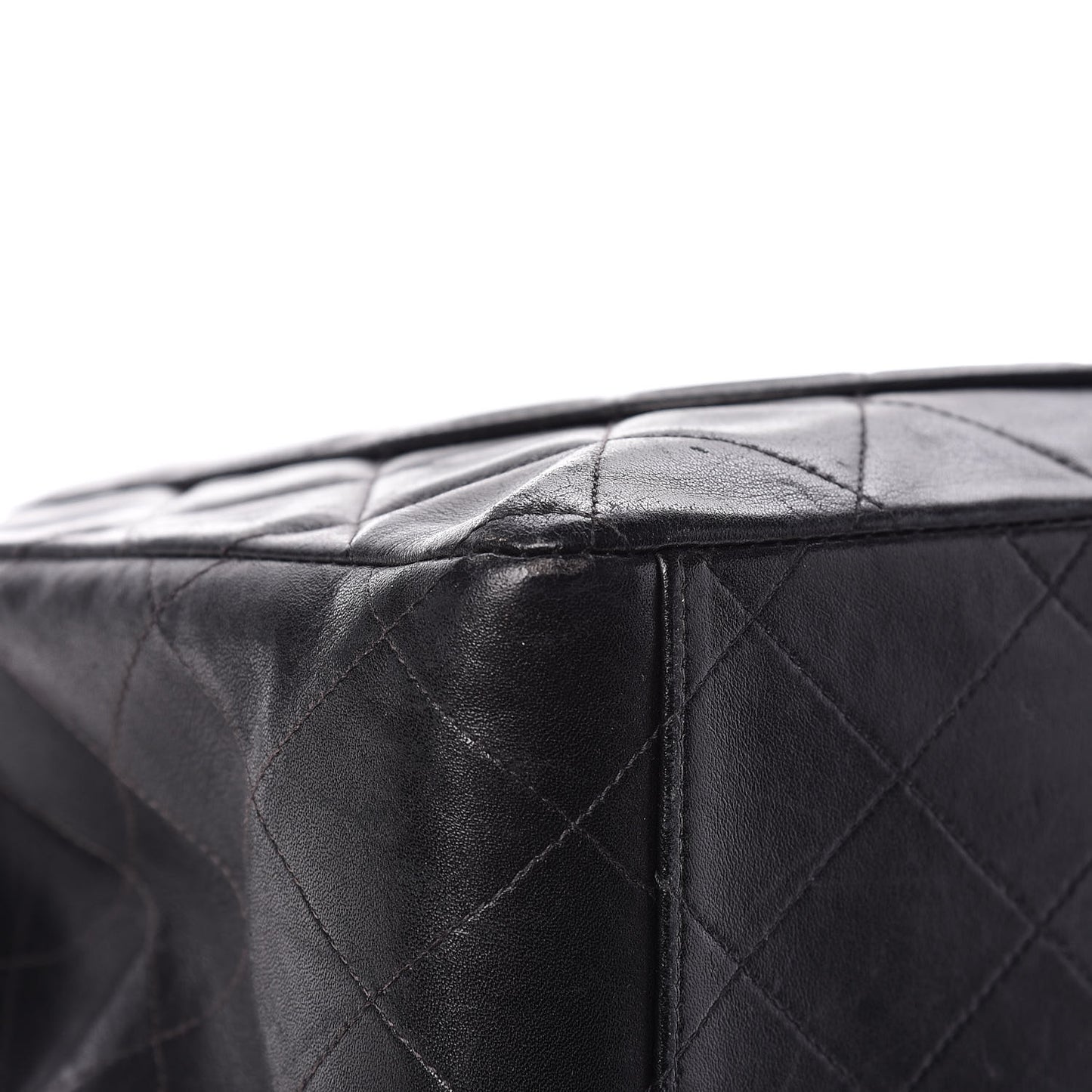 Lambskin Quilted XL Jumbo Single Flap Black
