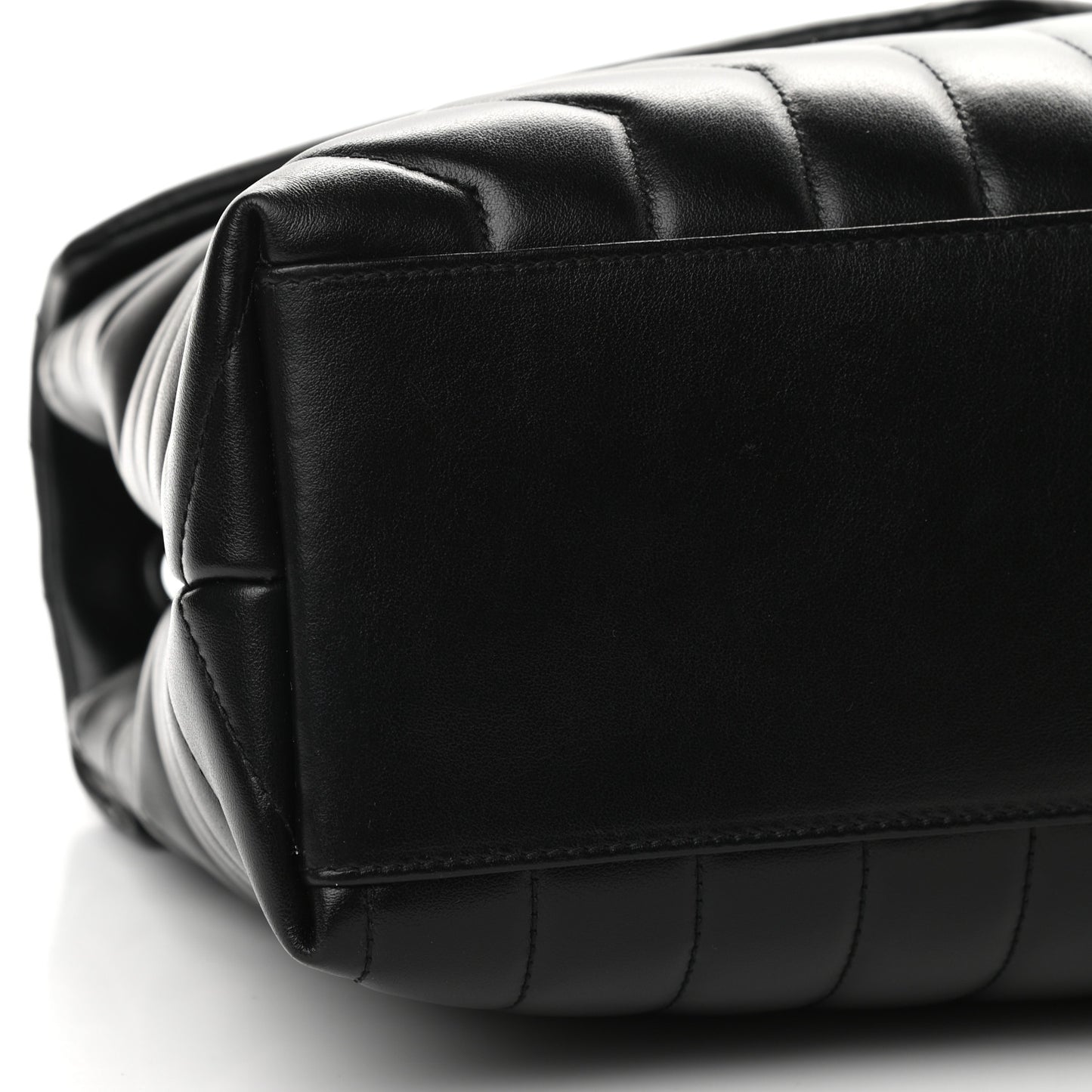 Calfskin Y Quilted Monogram Medium Loulou Chain Satchel Black