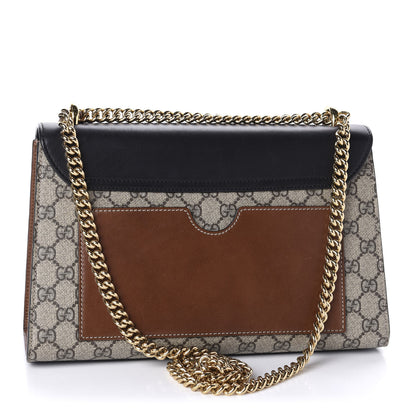 Gucci GG Supreme Monogram Calfskin Medium Padlock Shoulder Bag Beige Black Cuir 5 of 14