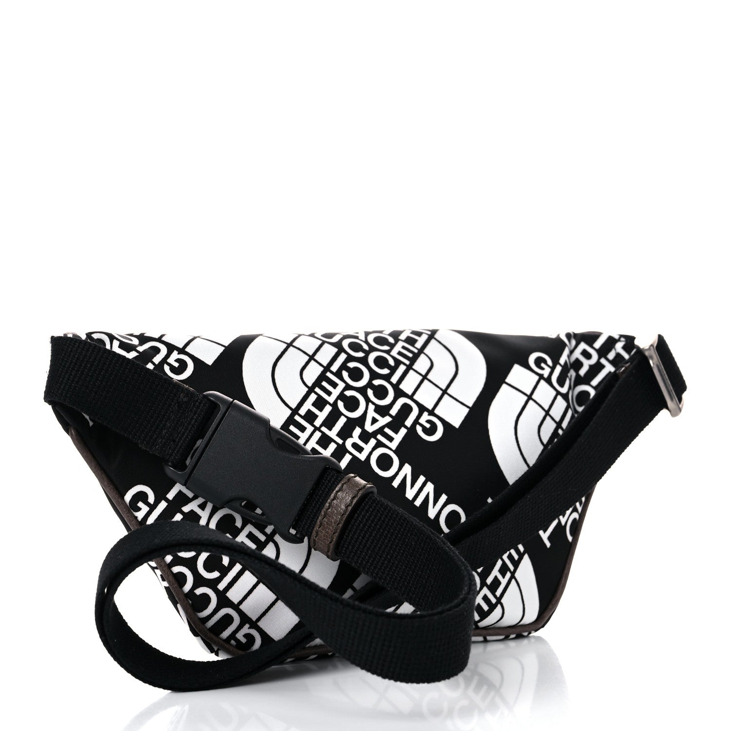 Gucci X THE NORTH FACE Econyl Nylon Belt Bag Black Ivory Crop 3 of 9