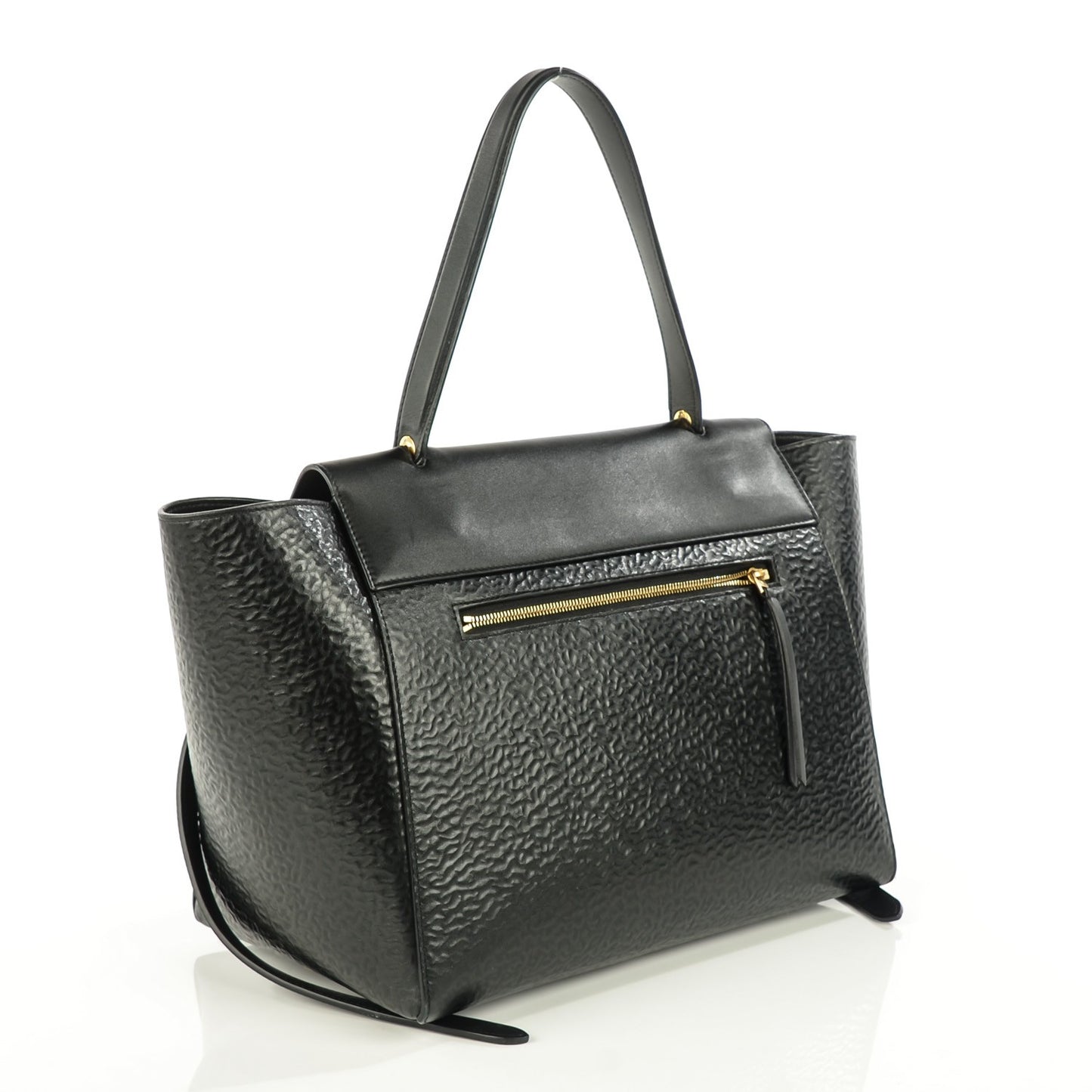 Calfskin Astrakhan Embossed Small Belt Bag Black