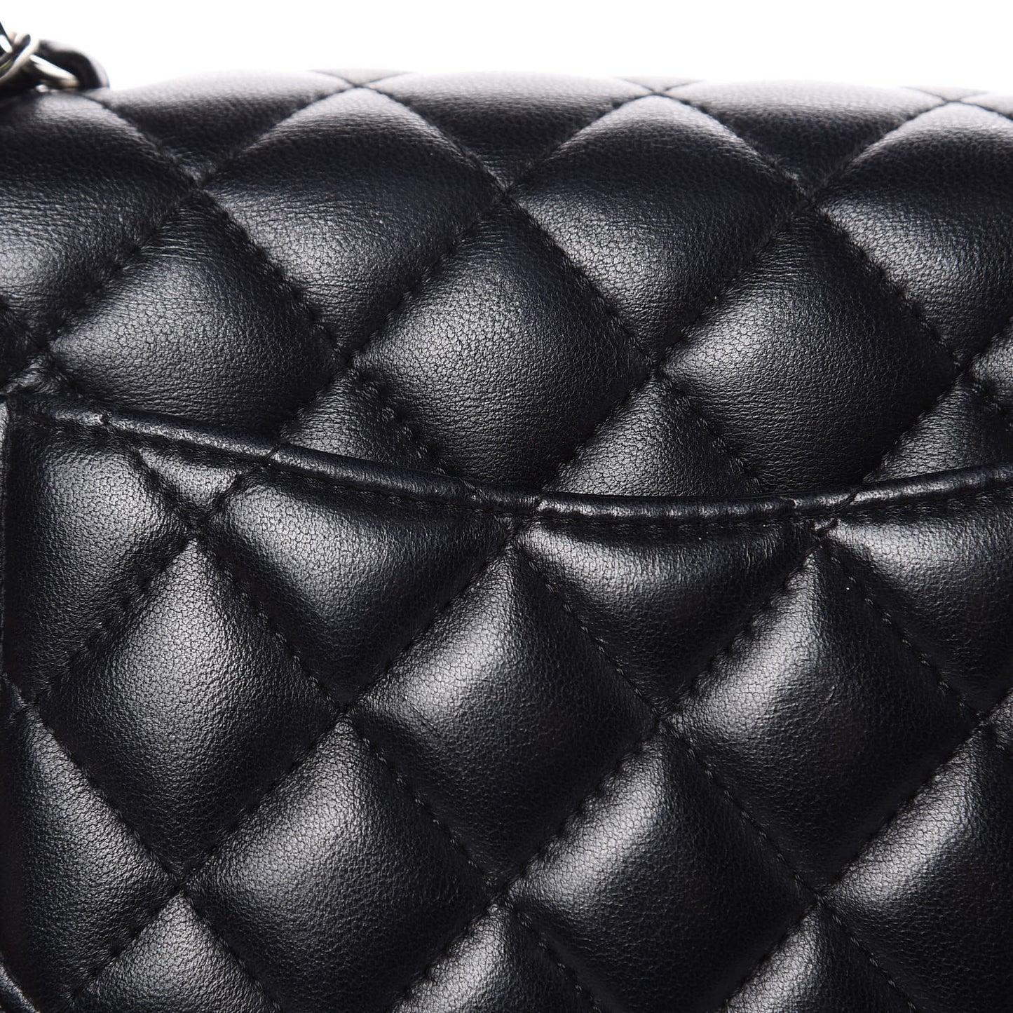 Lambskin Quilted Mini Square Flap Black