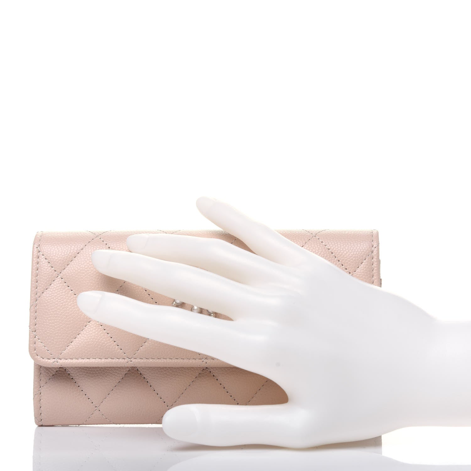 Chanel Caviar Quilted Pearl Coco Candy Wallet Light Pink 2 of 12