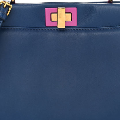 Fendi Nappa Colorblock Mini Peekaboo Iconic Satchel Iris Magenta Bubblegum 8 of 10