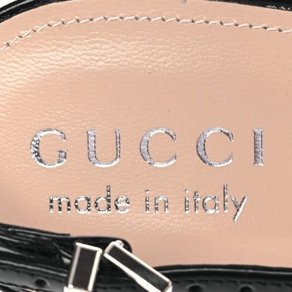 Gucci Patent Regent Calfskin Walma 65 Buckle Slingback Pumps 38 Black 9 of 11