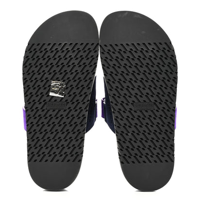 Hermes Suede Goatskin Womens Chypre Sandals 37 Marine Violet Majorette 5 of 9