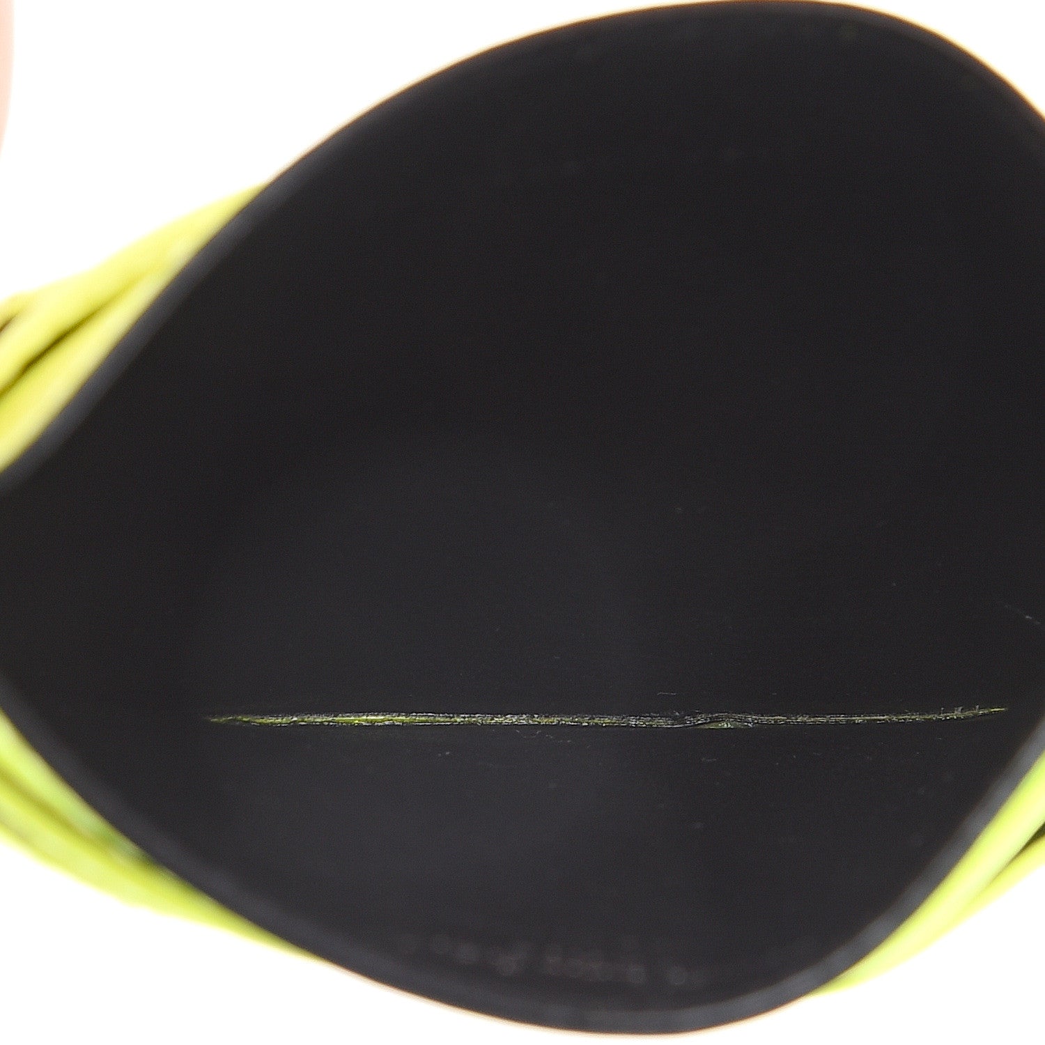 Saint Laurent Patent Grain De Poudre Matelasse Chevron Monogram Credit Card Case Neon Yellow 4 of 6