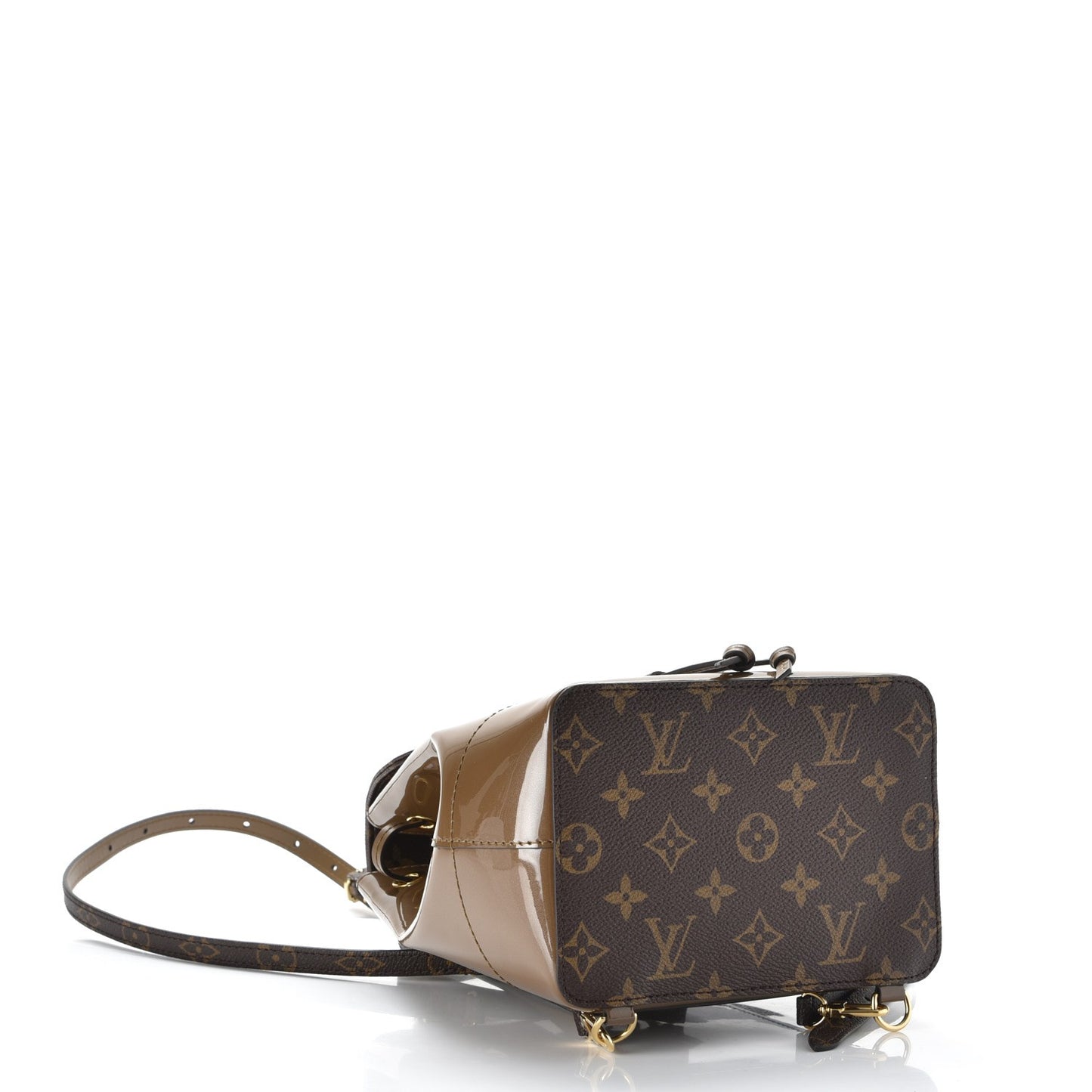 Patent Monogram Hot Springs Backpack Vert Bronze
