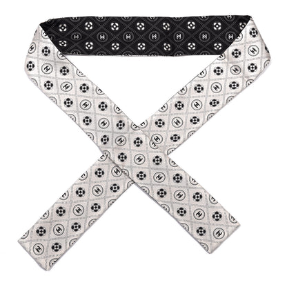 Chanel Silk CC Polka Dot Slim Bandeau Scarf Black Ecru 1 of 4