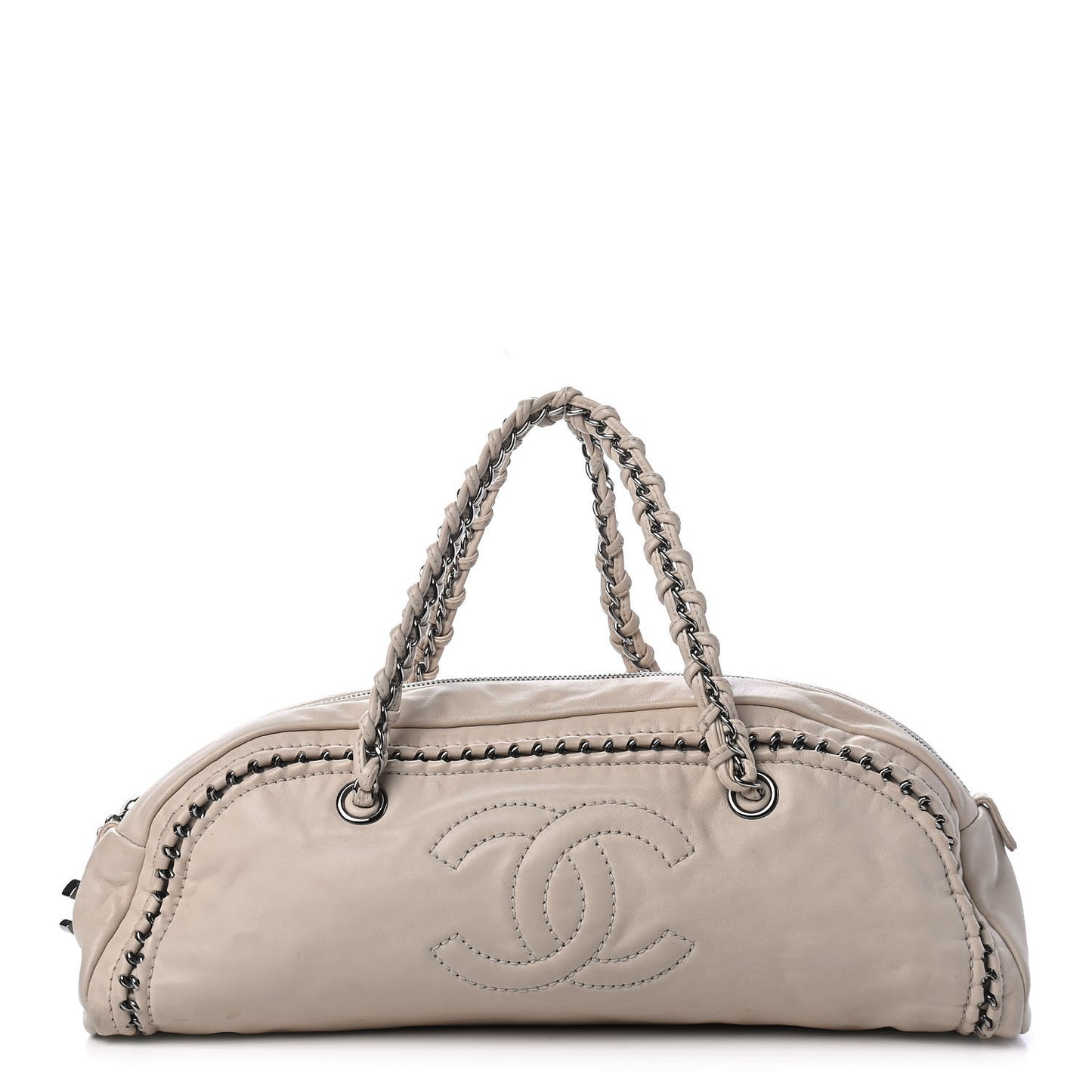 Smooth Calfskin Luxe Ligne Petit Bowler Light Beige