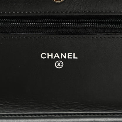 Chanel Patent Quilted Wallet On Chain WOC Black 6 of 11