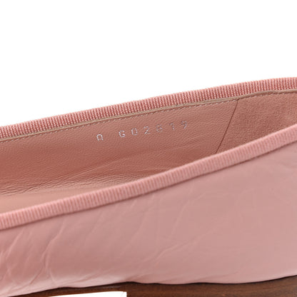 Chanel Crumpled Calfskin Cap Toe CC Ballerina Flats 40 Powder Pink 7 of 9
