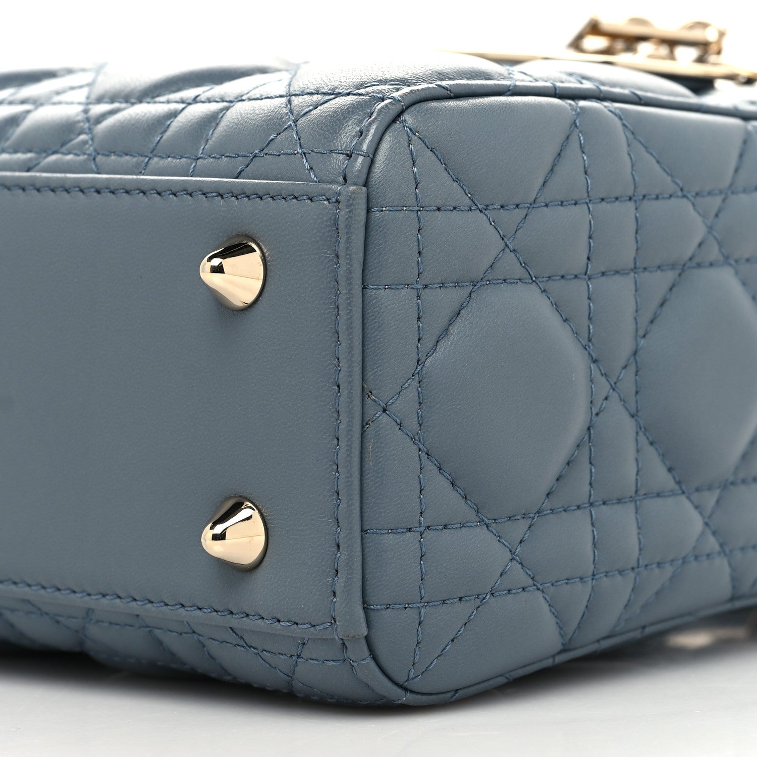 Christian Dior Lambskin Cannage Small Lucky Badges My Lady Dior Cloud Blue 9 of 12