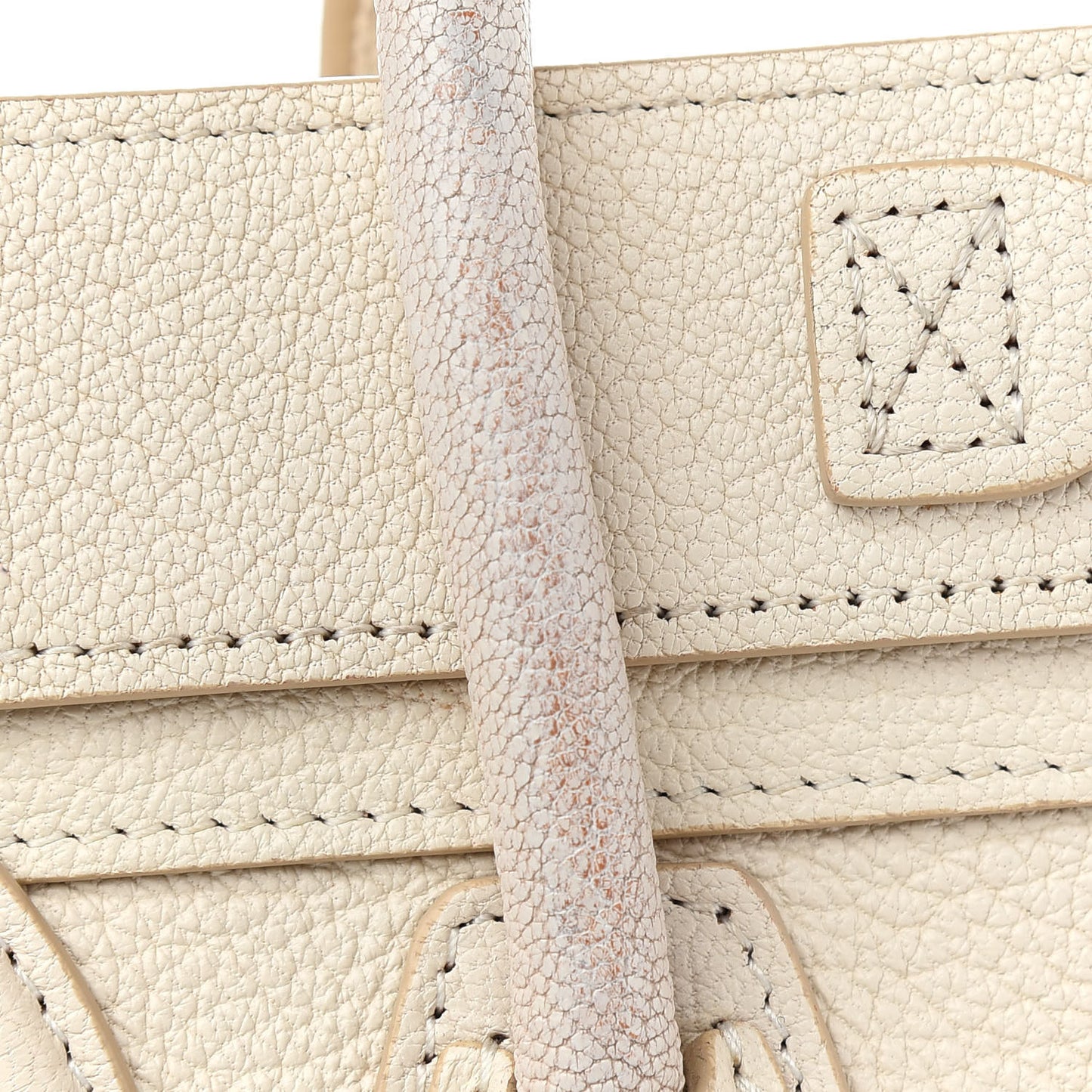 Drummed Calfskin Nano Luggage Ivory