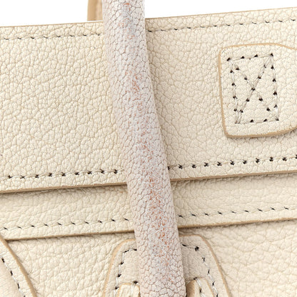 Celine Drummed Calfskin Nano Luggage Ivory 17 of 20