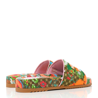 Gucci X THE NORTH FACE Nylon Floral Mens Slides 8 Military Green Orange Soft Pink 4 of 8