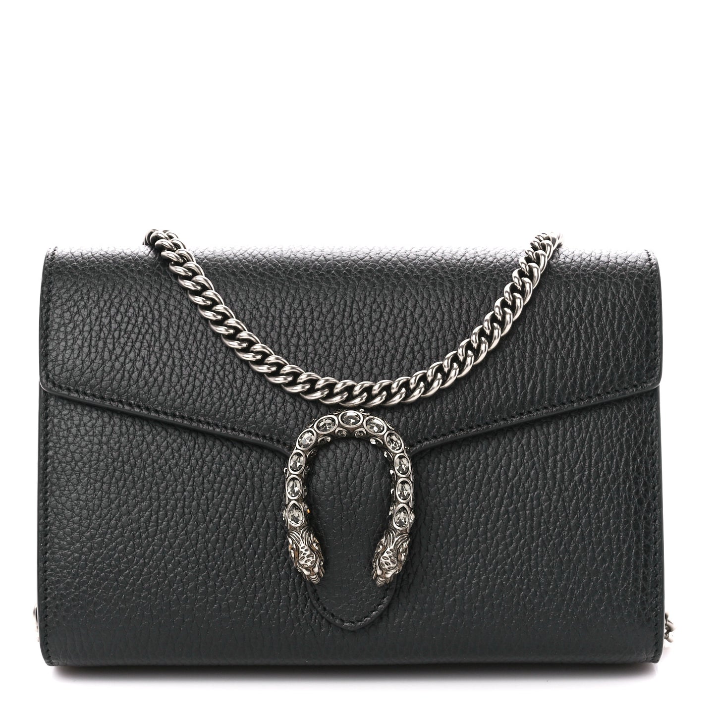 Calfskin Mini Dionysus Chain Wallet Black