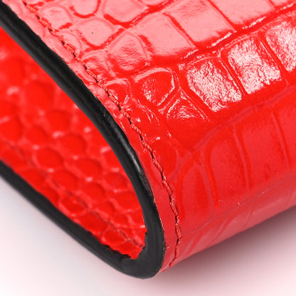 Givenchy Calfskin Crocodile Embossed Mini Phone Crossbody Bag Red 6 of 7