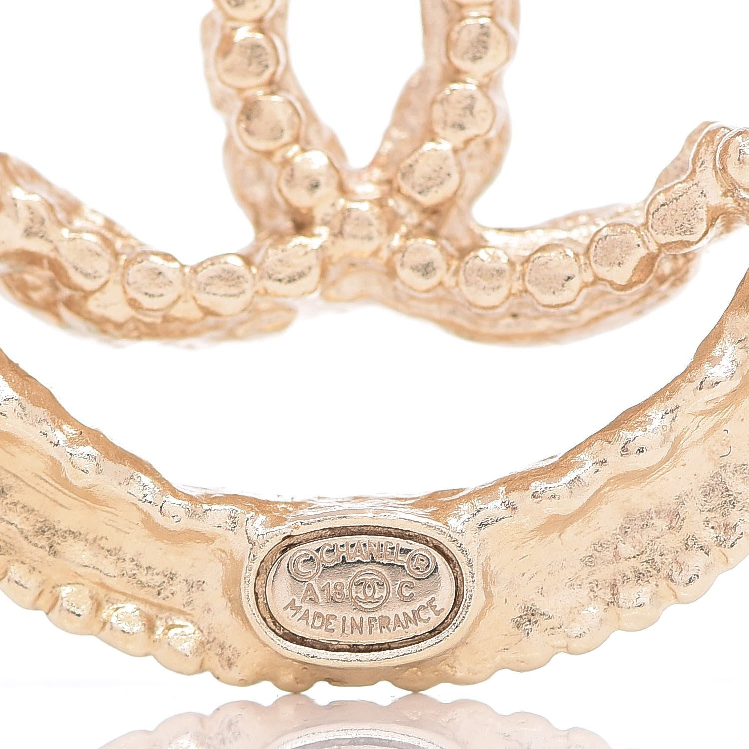 Chanel Crystal Pearls CC Brooch Light Gold Blue 4 of 5