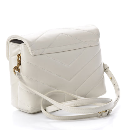 Saint Laurent Calfskin Y Quilted Monogram Toy Loulou Crossbody Bag Ivory 3 of 11