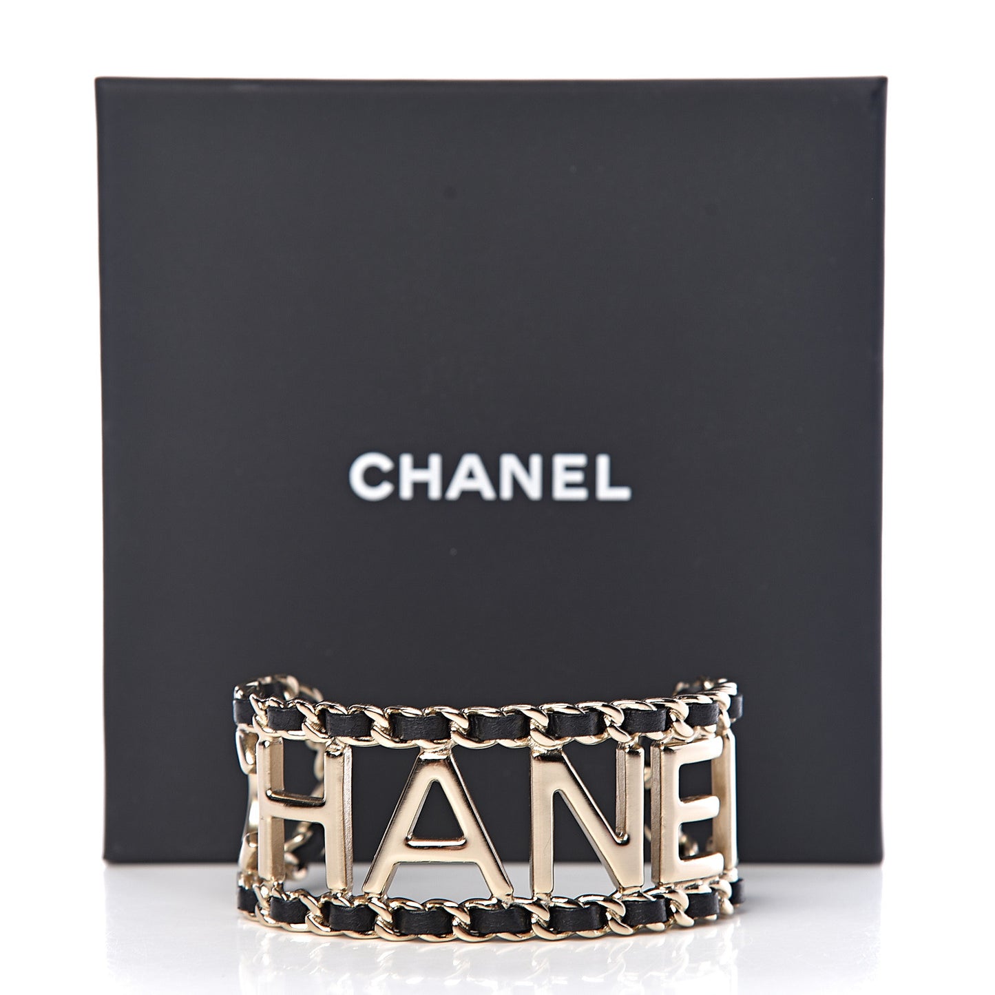 Lambskin Vintage Allure Cuff Bracelet M Black Gold