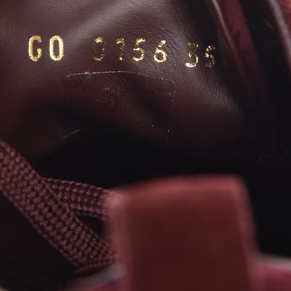 Louis Vuitton Neoprene Suede Embossed Monogram Stellar Low Top Sneakers 35 Burgundy 9 of 9
