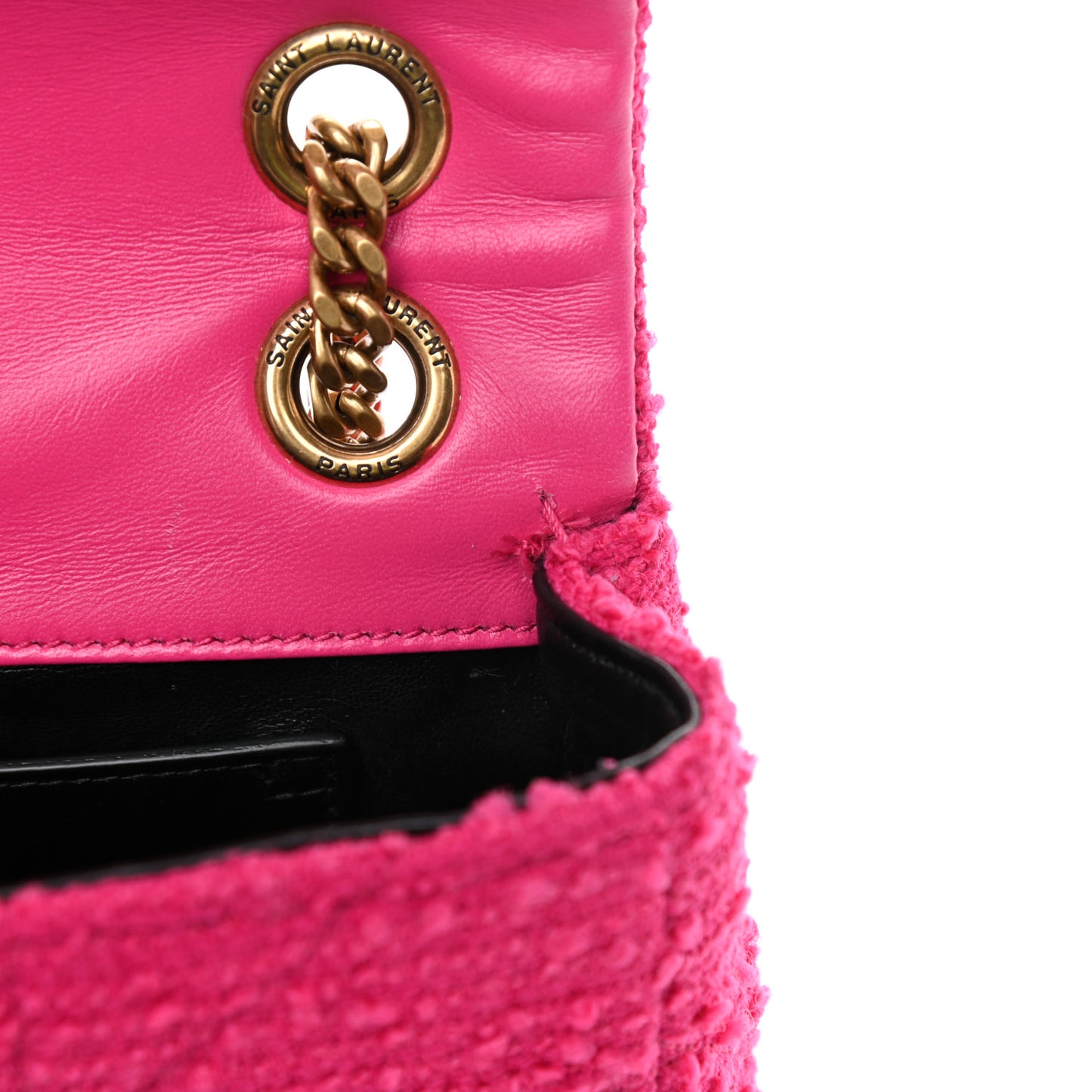 Boucle Tweed Monogram Medium Jamie Fuchsia