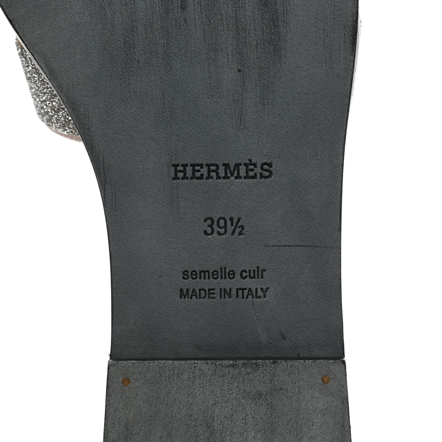 Hermes Suede Goatskin Crystal Powder Oran Sandals 39.5 8 of 8