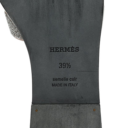 Hermes Suede Goatskin Crystal Powder Oran Sandals 39.5 8 of 8