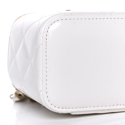 Chanel Calfskin Quilted Mini Perfect Fit Vanity Case With Chain White 10 of 15