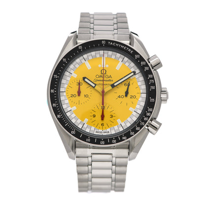 Omega Stainless Steel 39mm Speedmaster Schumacher Chronograph Automatic Watch Yellow 3510.12.00 1 of 4