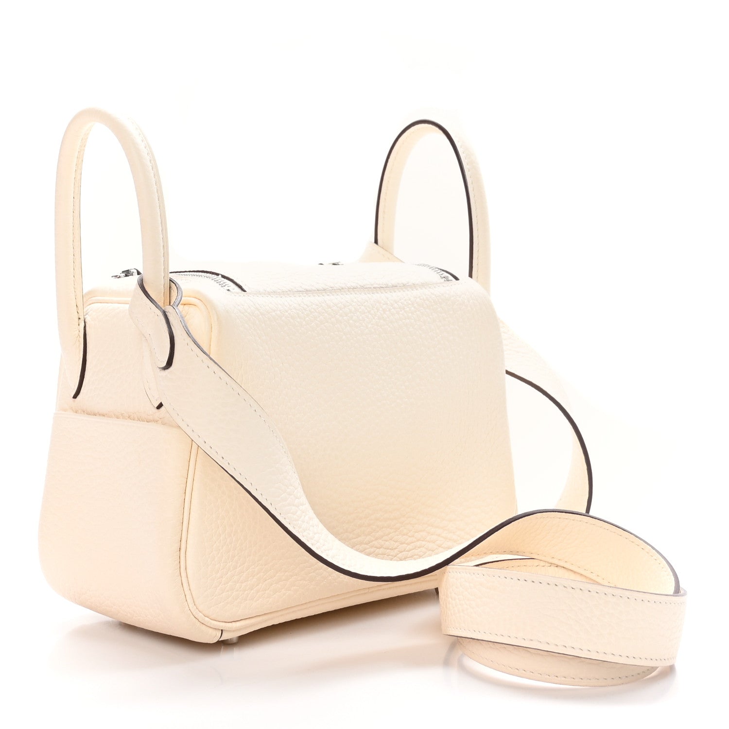 Hermes Taurillon Clemence Mini Lindy 20 Craie 3 of 12