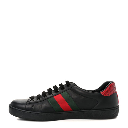 Gucci Miro Soft Calfskin Ayers Web Mens Ace Sneakers 7.5 Black Rosso 1 of 10