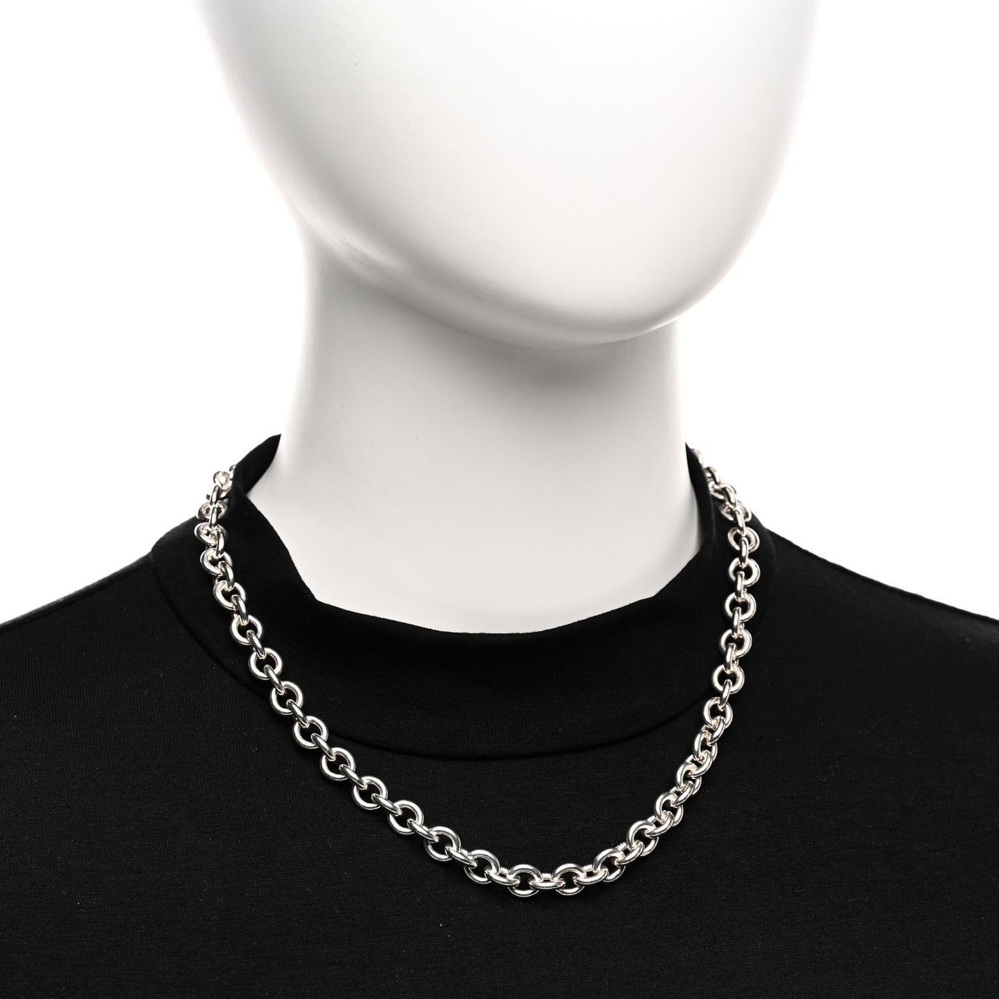 Sterling Silver Round Link Necklace