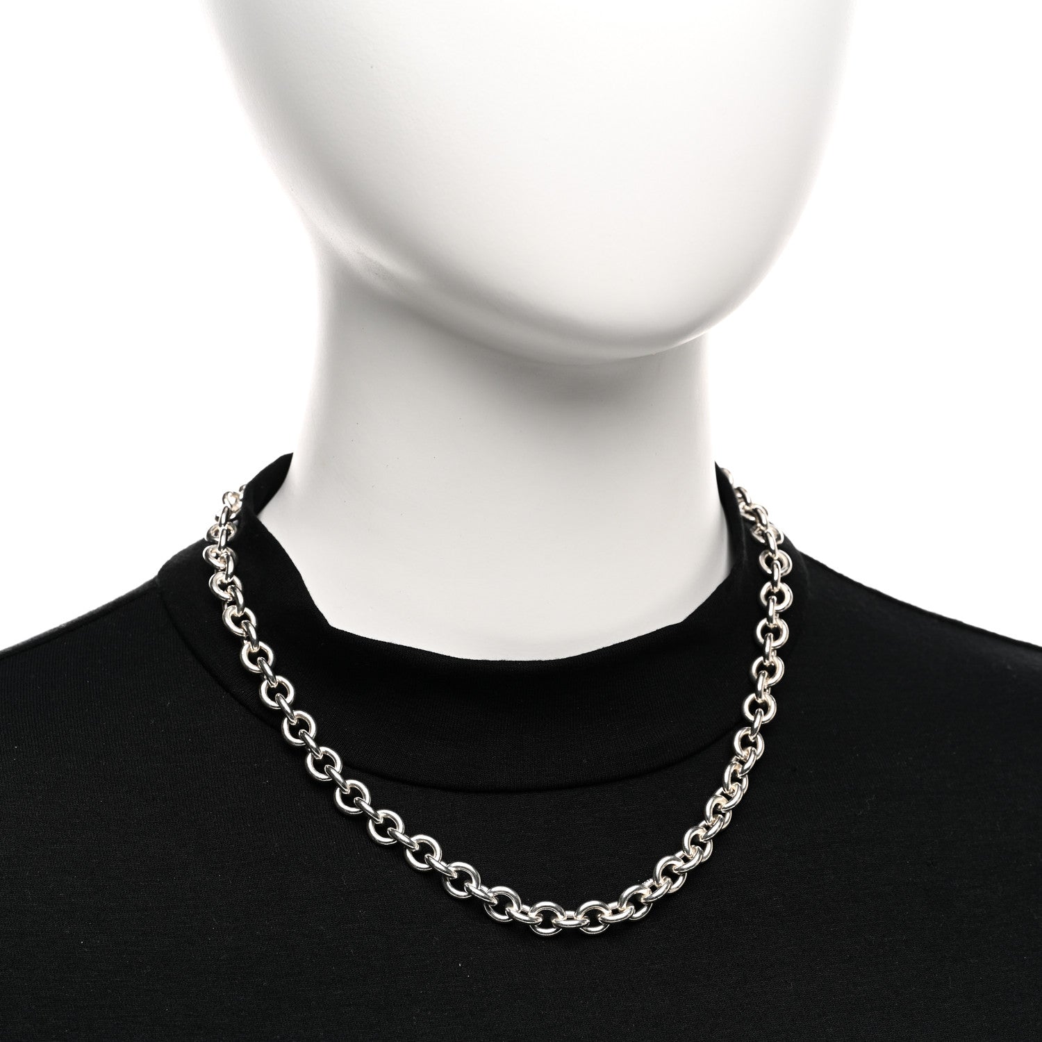 Tiffany Sterling Silver Round Link Necklace 2 of 5