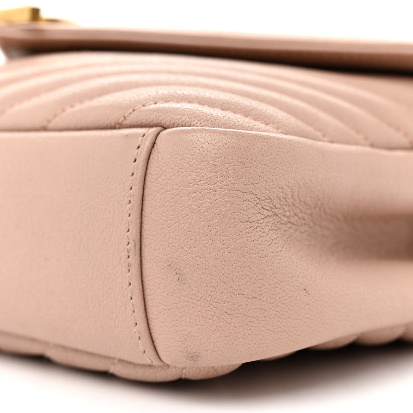Sheepskin Matelasse Chevron Monogram Medium College Bag Rose Poudre