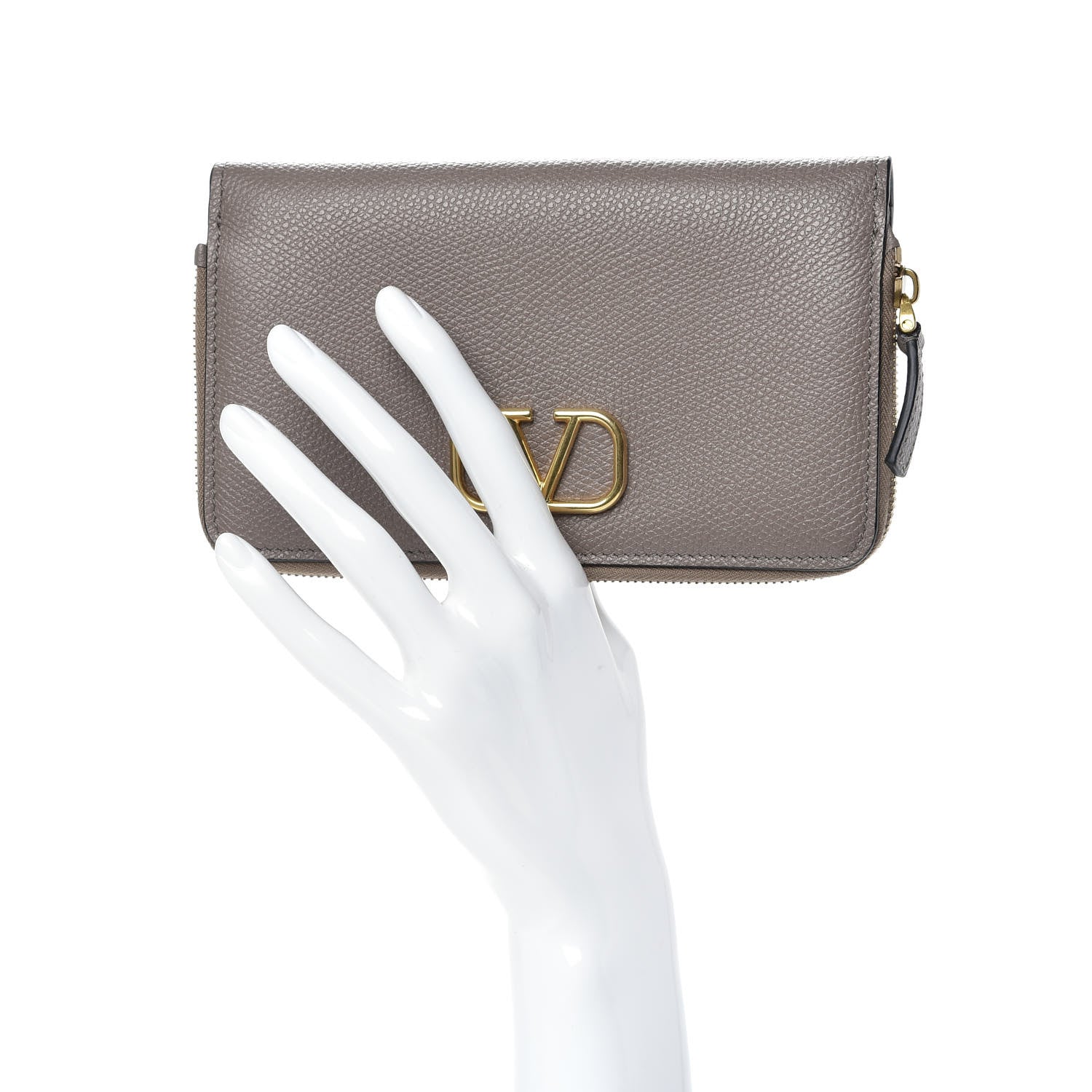 Valentino Garavani Grainy Calfskin Vlogo Zip Around Wallet Clay 2 of 10