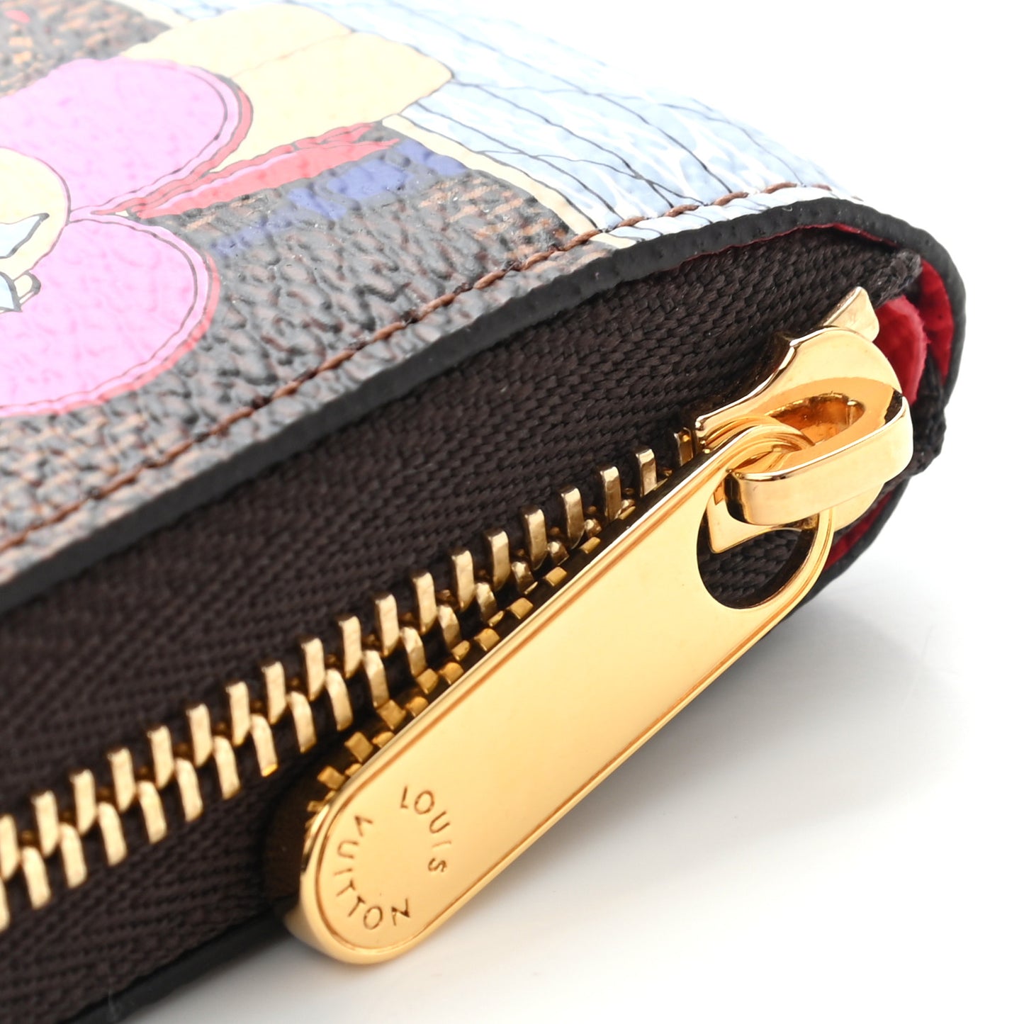 Damier Ebene 2021 Christmas Animation London Zippy Coin Purse Red