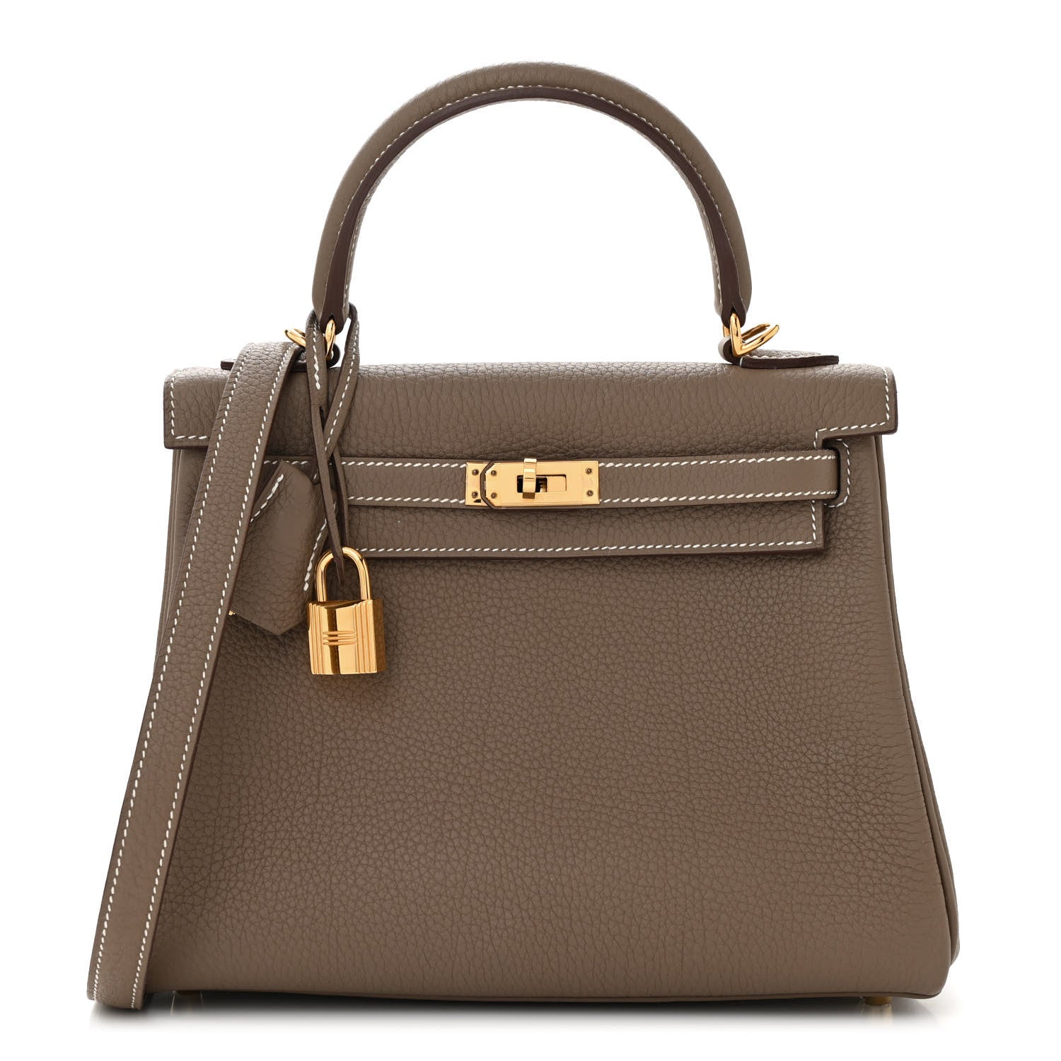 Hermes Togo Kelly Retourne 25 Etoupe 1 of 12