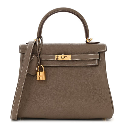 Hermes Togo Kelly Retourne 25 Etoupe 1 of 12