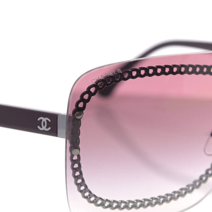 Chanel Rimless Shield Sunglasses 4243 Gradient Pink Black 5 of 6