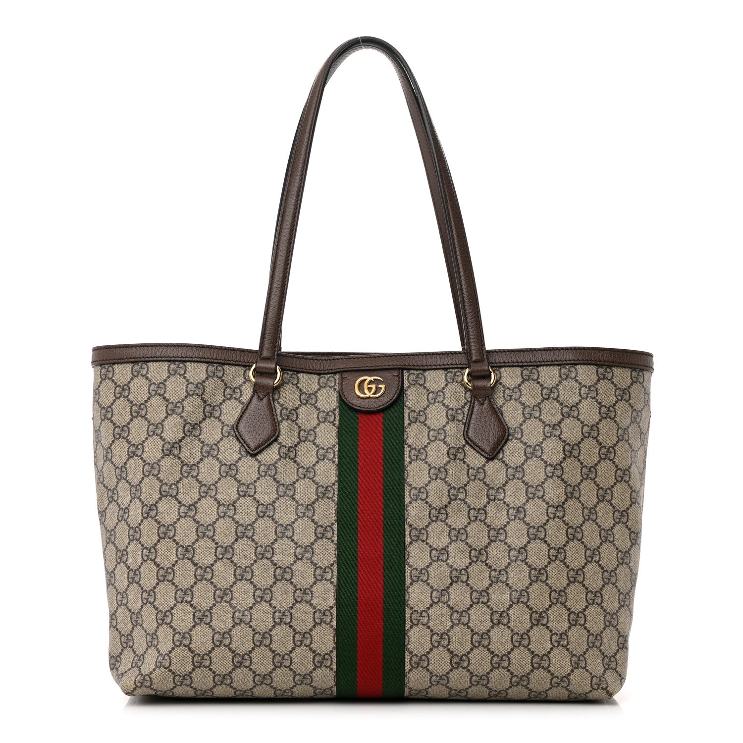 Gucci GG Supreme Monogram Medium Ophidia Shopping Tote Brown 1 of 17