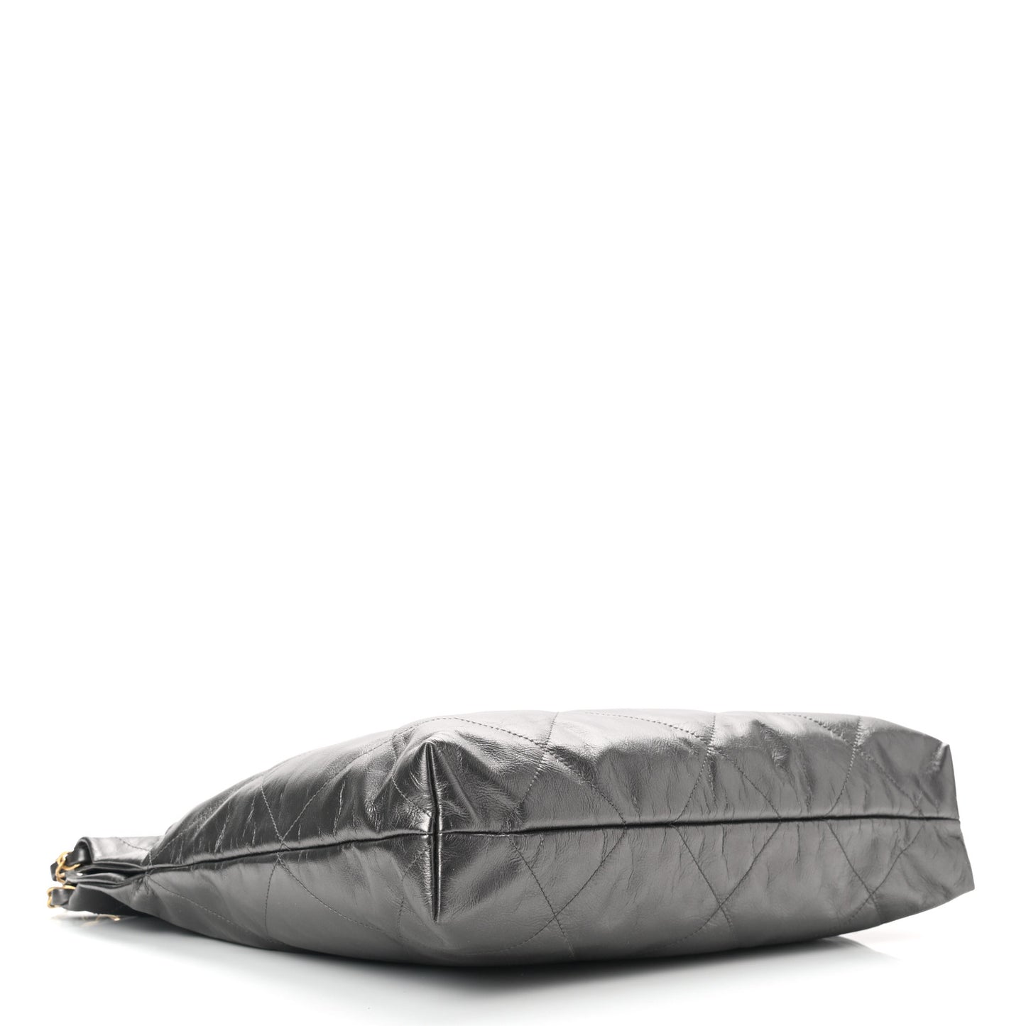 Metallic Calfskin Quilted Chanel 22 Ruthenium