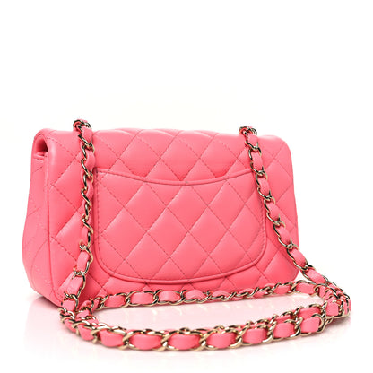 Chanel Lambskin Quilted Mini Rectangular Flap Pink 3 of 10