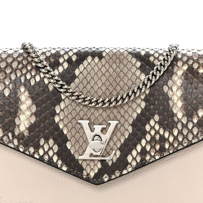 Louis Vuitton Soft Calfskin Snakeskin My Lockme Chain Bag BB Black White Beige 8 of 11